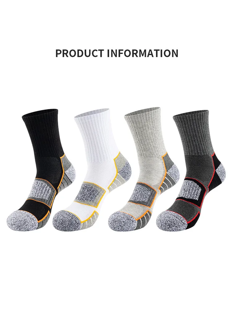 4 Pack Mid-Crew Thick Cushioned Sports Socks