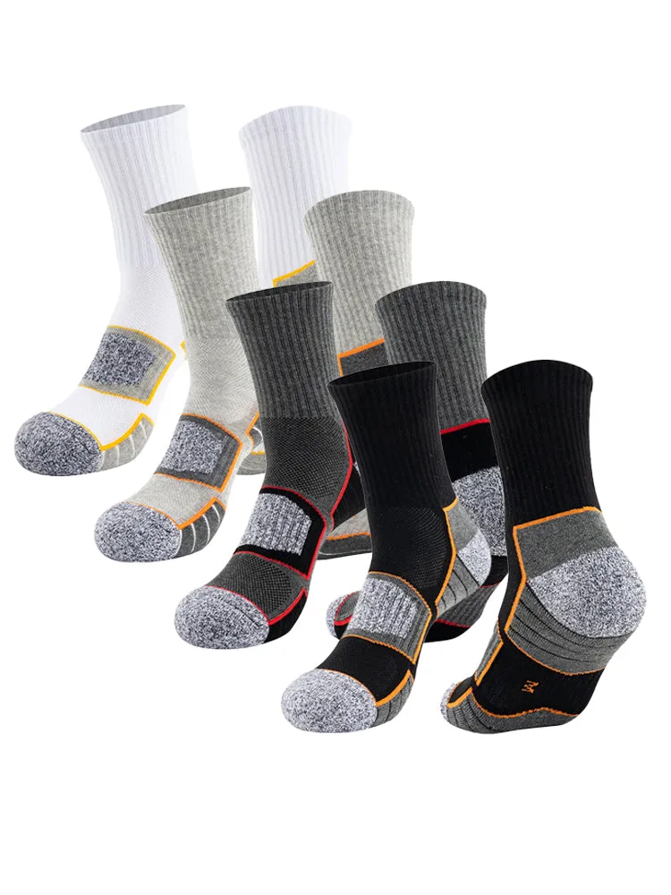 4 Pack Mid-Crew Thick Cushioned Sports Socks