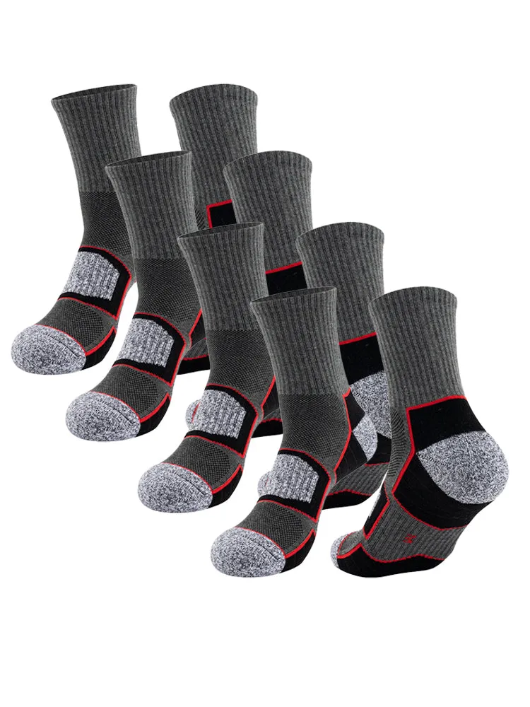 4 Pack Mid-Crew Thick Cushioned Sports Socks