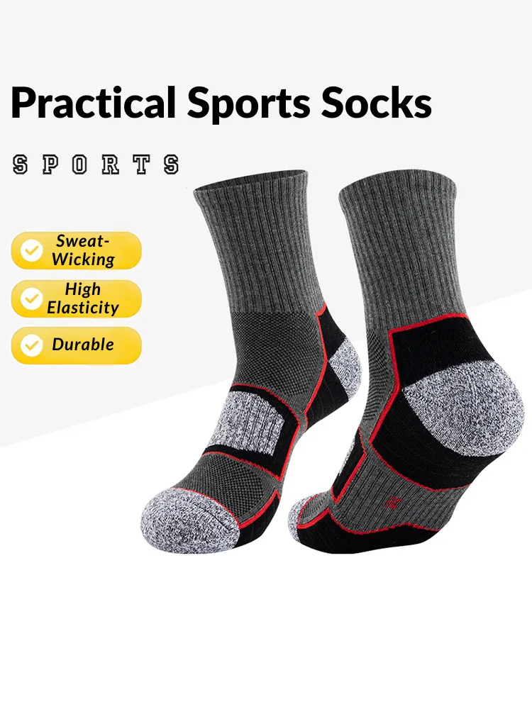 4 Pack Mid-Crew Thick Cushioned Sports Socks