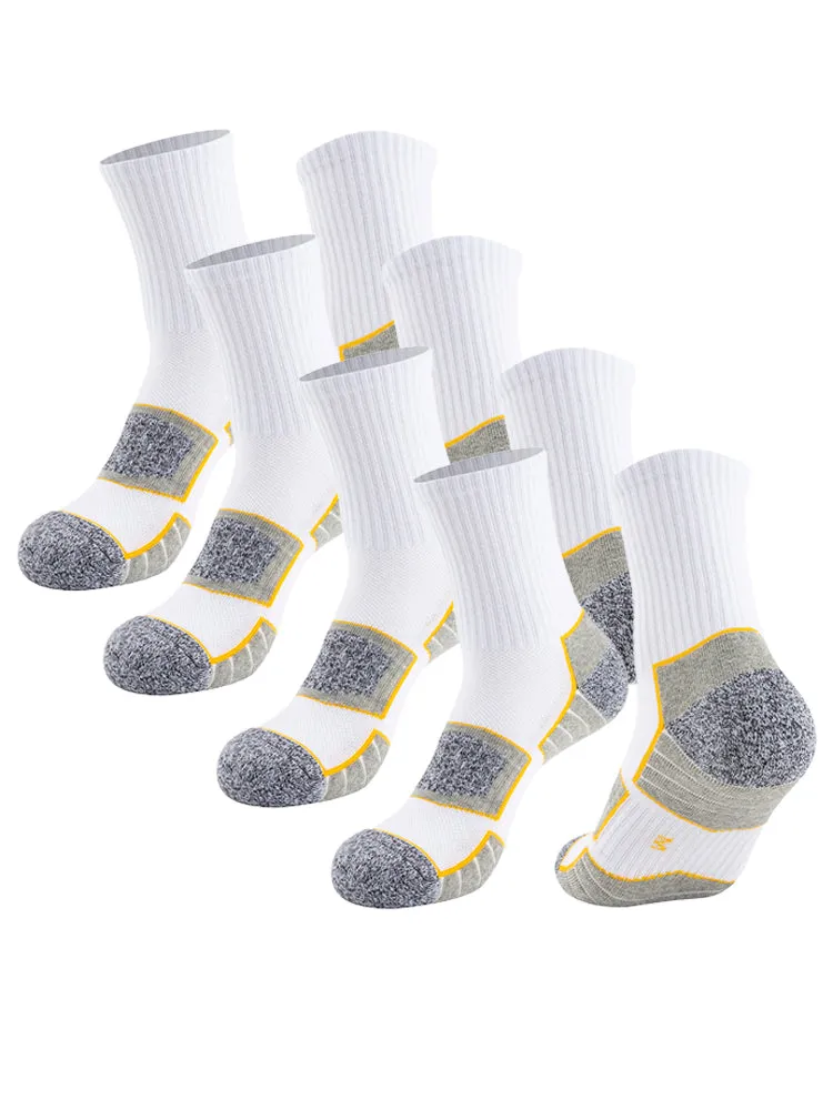 4 Pack Mid-Crew Thick Cushioned Sports Socks