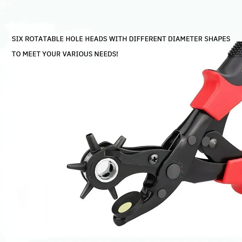6 Hole Multifunctional Belt Puncher for Leather Paper and More