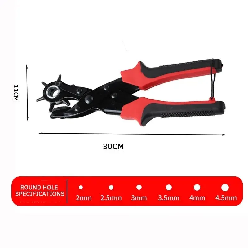 6 Hole Multifunctional Belt Puncher for Leather Paper and More