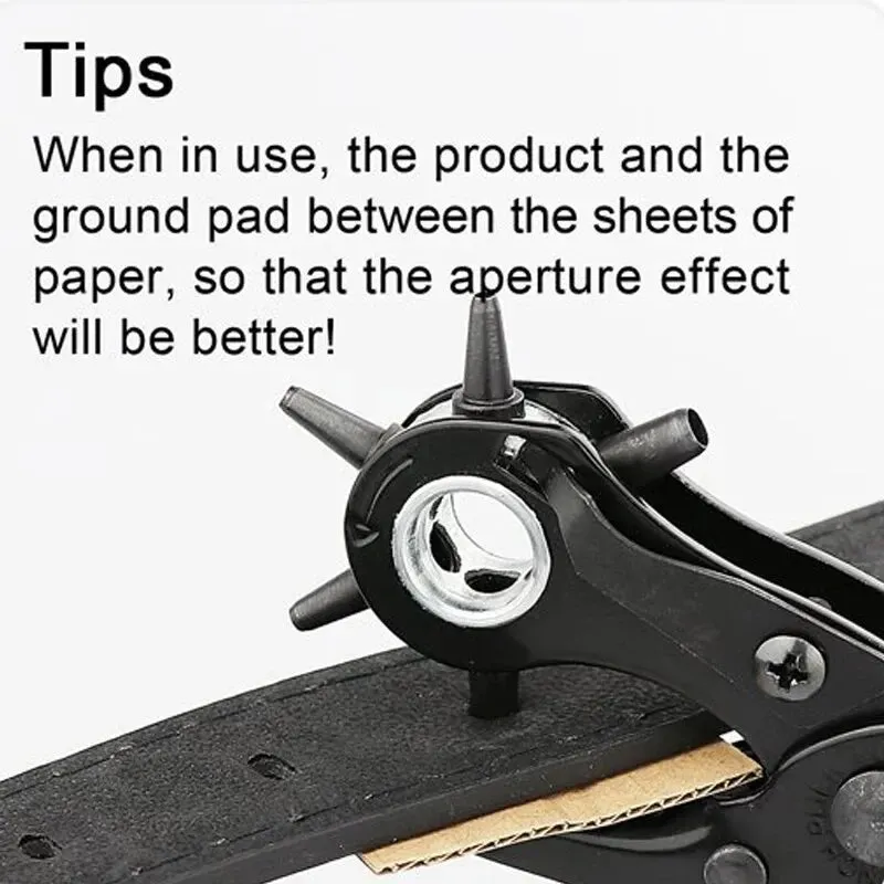 6 Hole Multifunctional Belt Puncher for Leather Paper and More