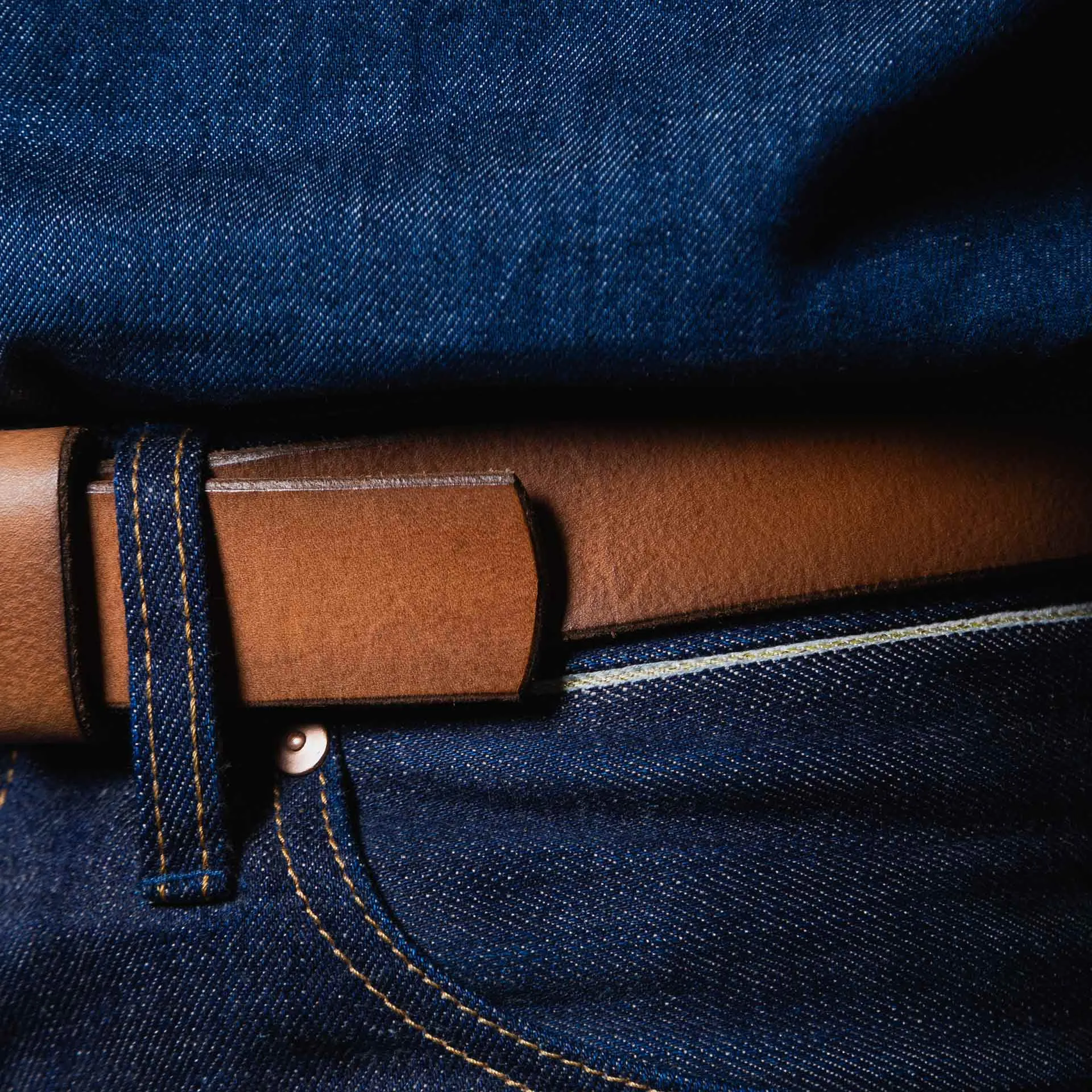 BENZAK x BY BOAZ BELT 32mm vegetable tanned leather / brown