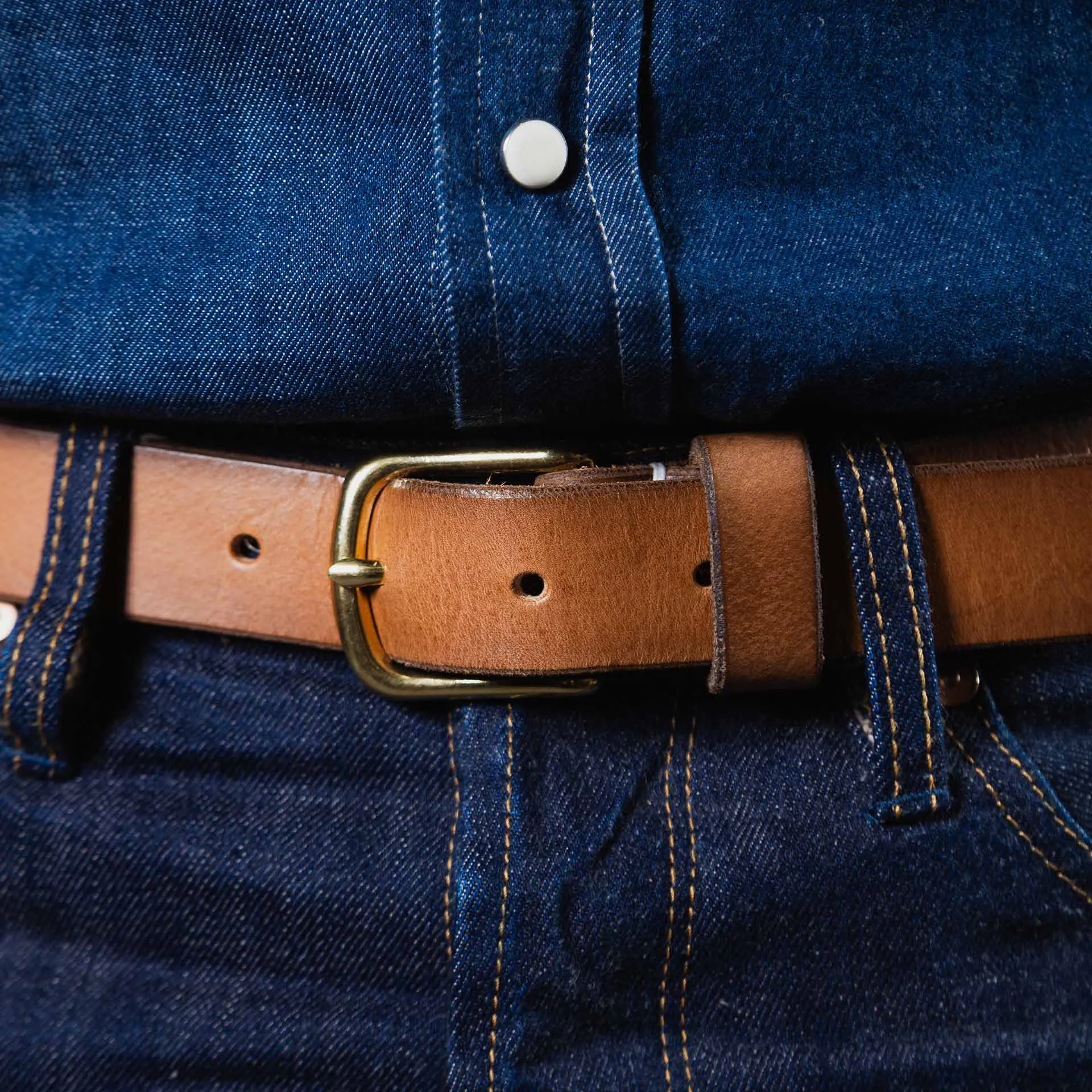 BENZAK x BY BOAZ BELT 32mm vegetable tanned leather / brown