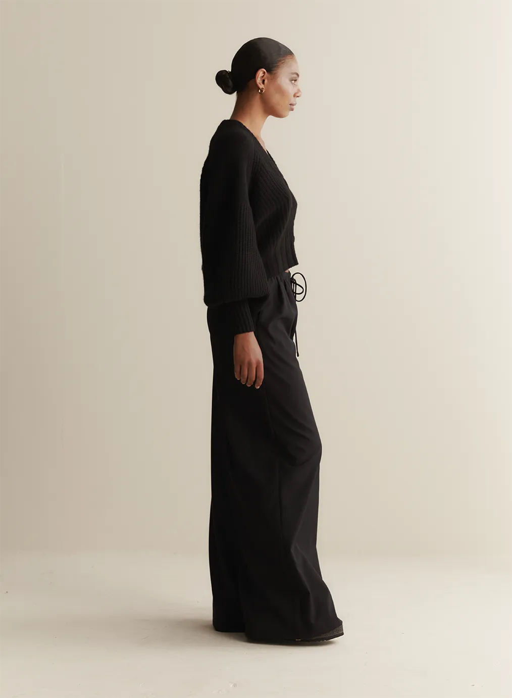 Bronwyn Wool Knit Cardigan | Black