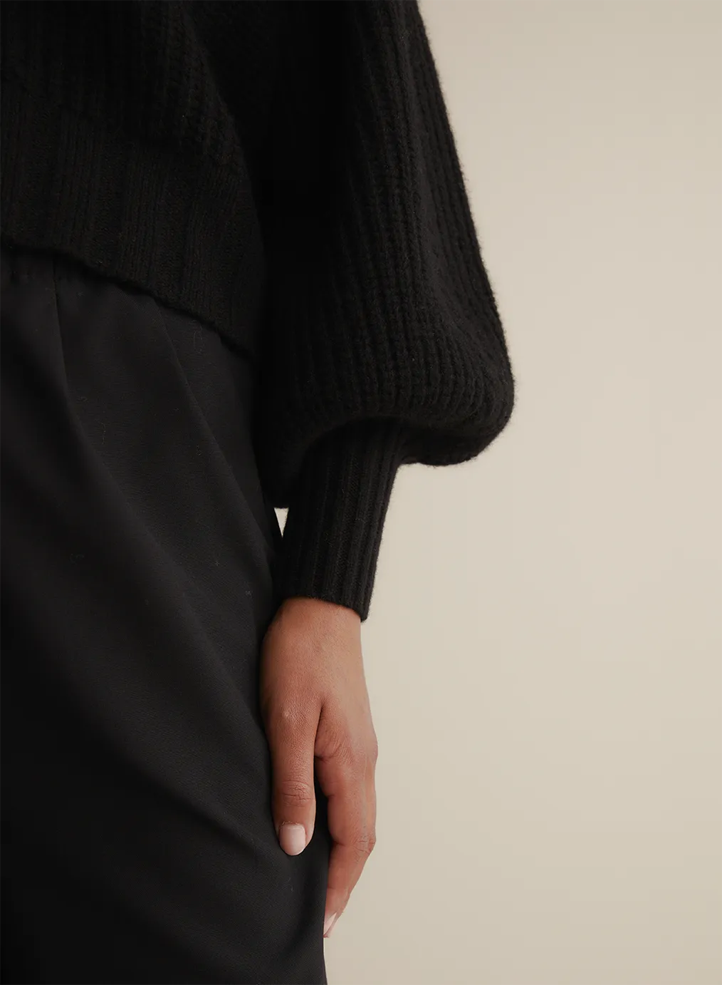 Bronwyn Wool Knit Cardigan | Black