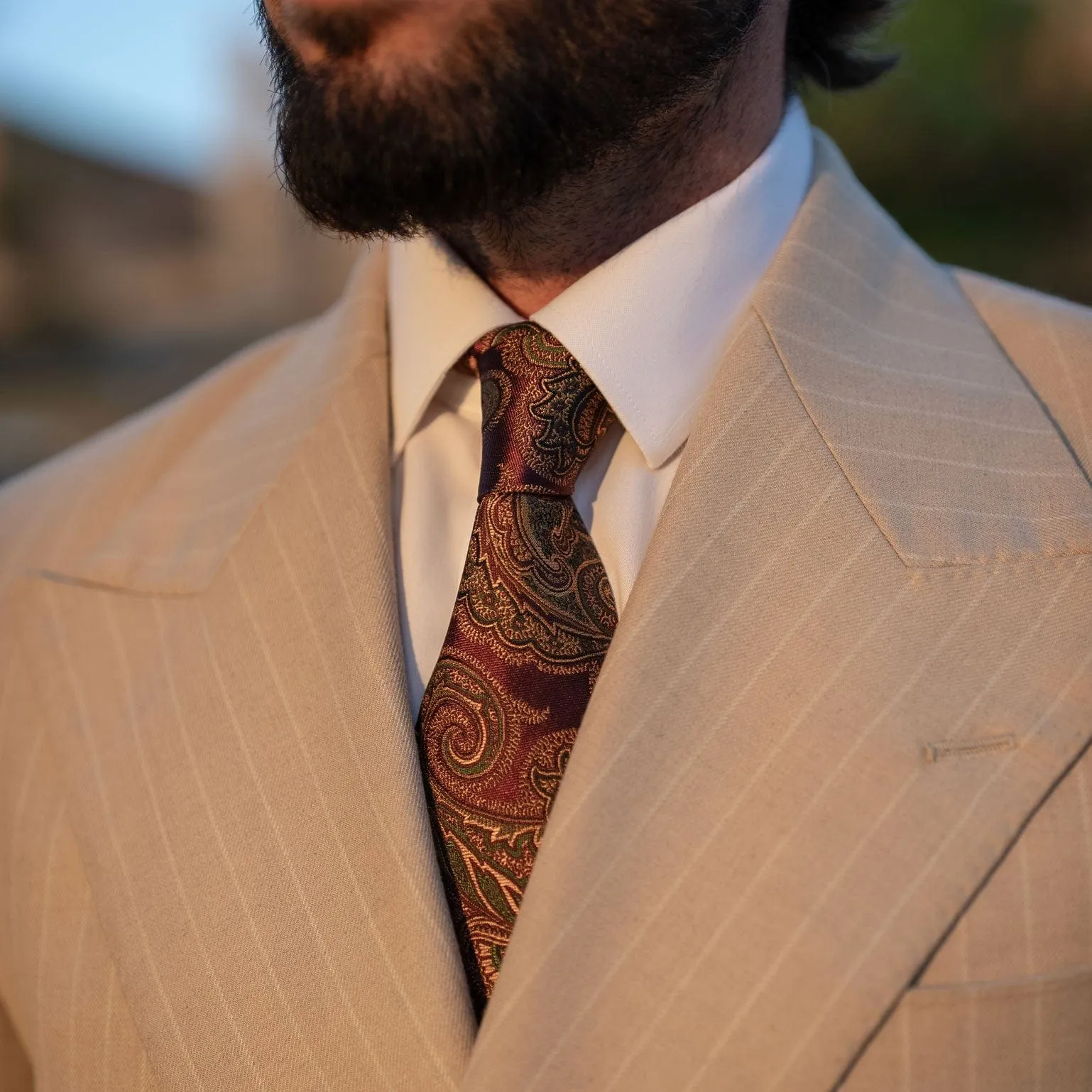 Cortina - Silk Jacquard Tie - Burgundy