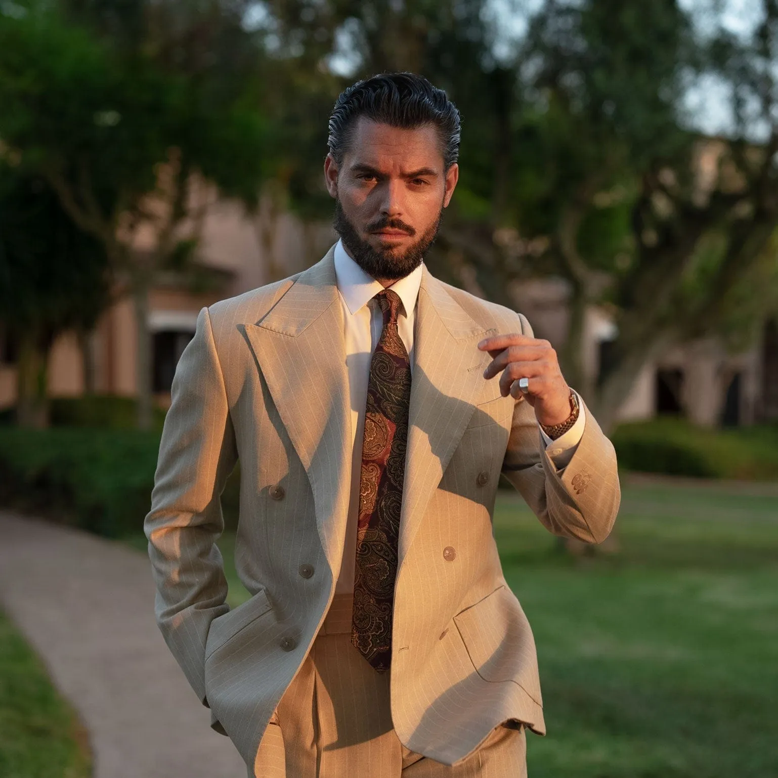 Cortina - Silk Jacquard Tie - Burgundy
