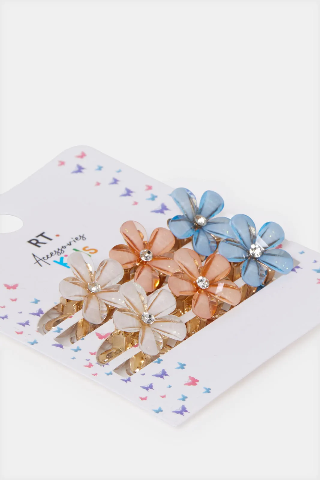 Girls Assorted Printed Hair Claw Set (6 Piece)
