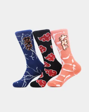 Goat Crew X Naruto Naruto: Shippuden Socks 3PK Multi