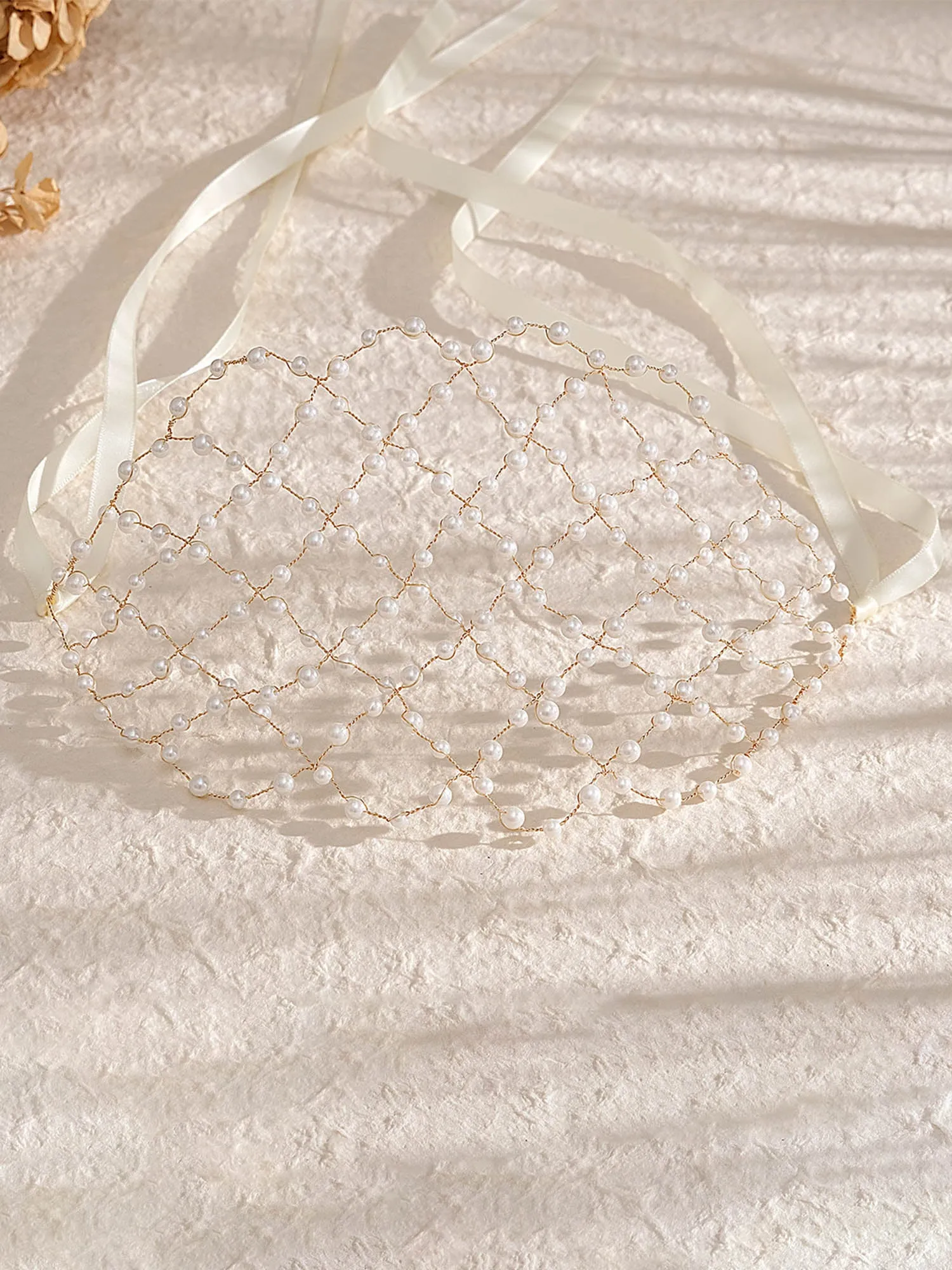Handcrafted Pearl Mesh Headband