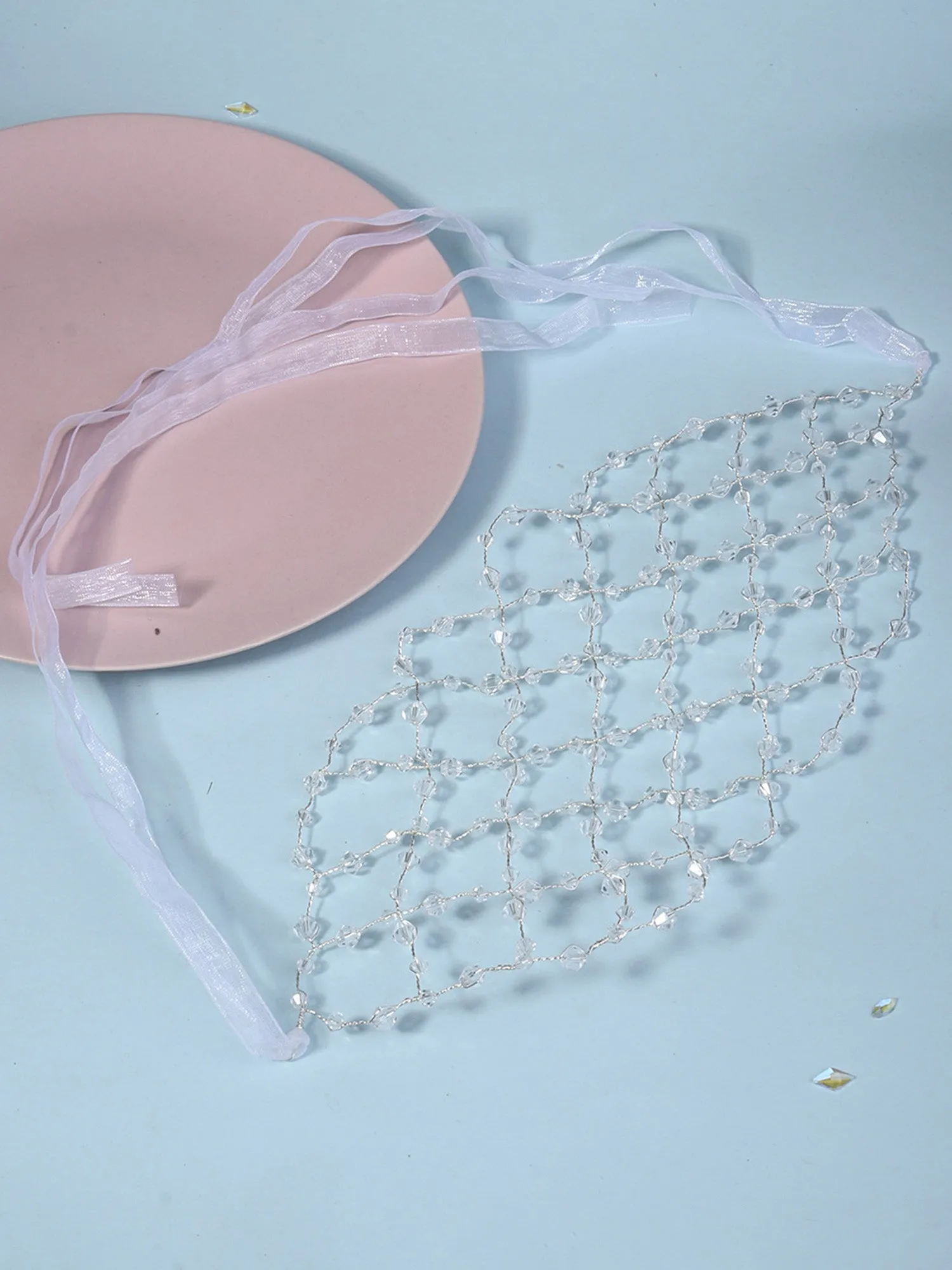 Handcrafted Pearl Mesh Headband