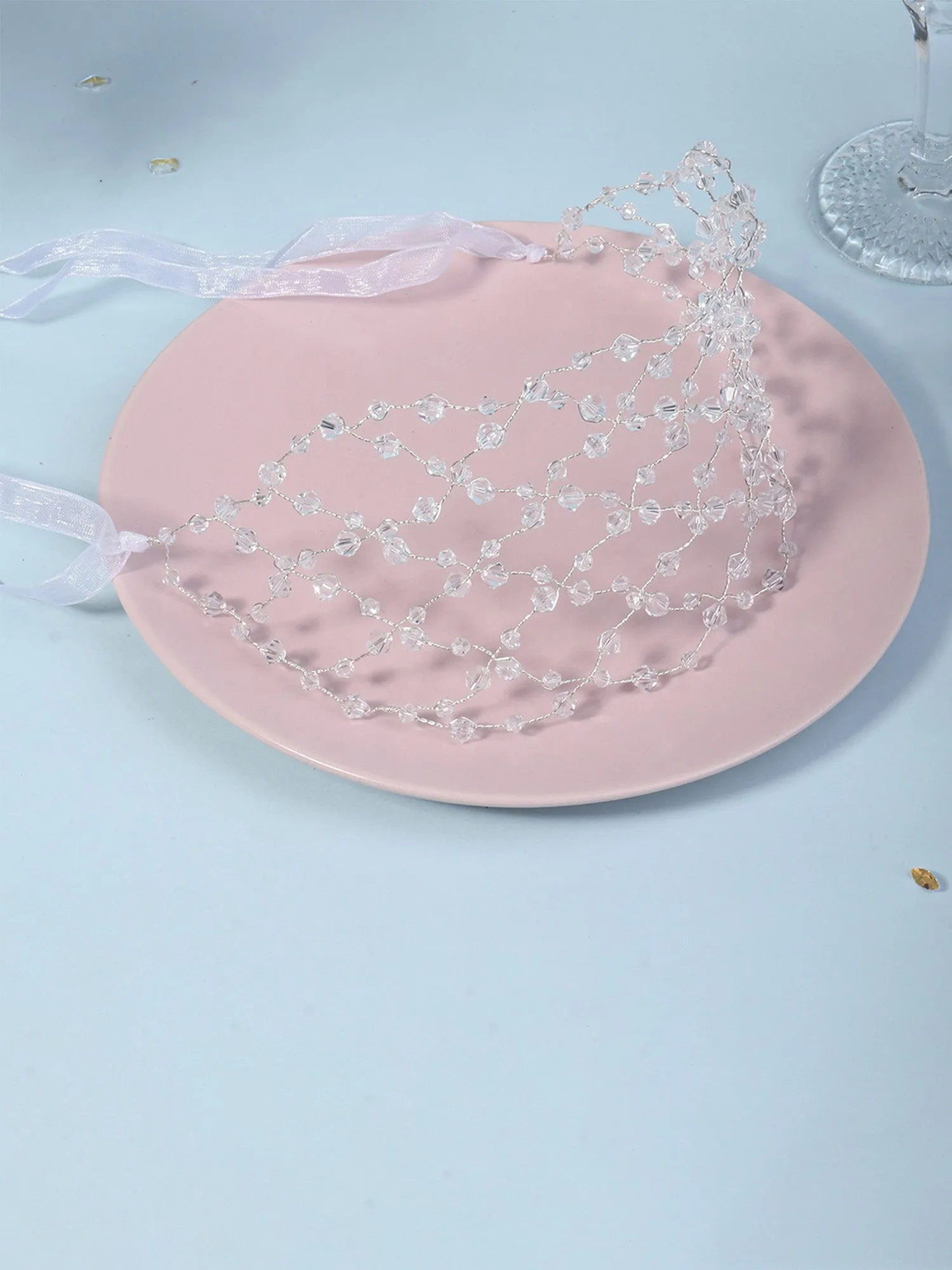Handcrafted Pearl Mesh Headband