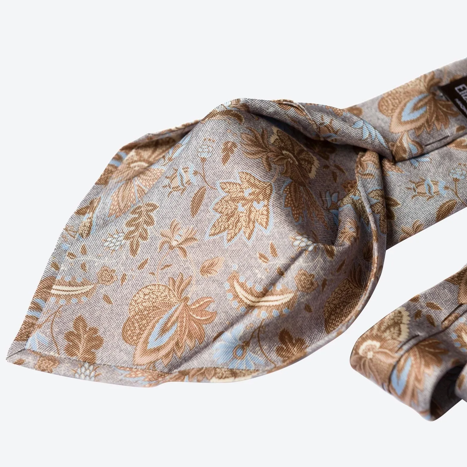 Medici - Printed Silk Tie - Dusty Blue