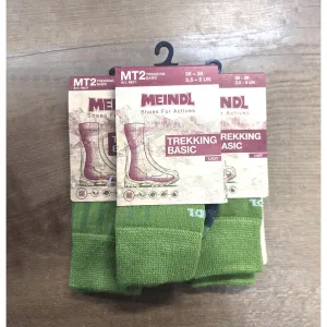 Meindl MT2 Women's Trekking Basic Socks - Green (3 Pair Pack)