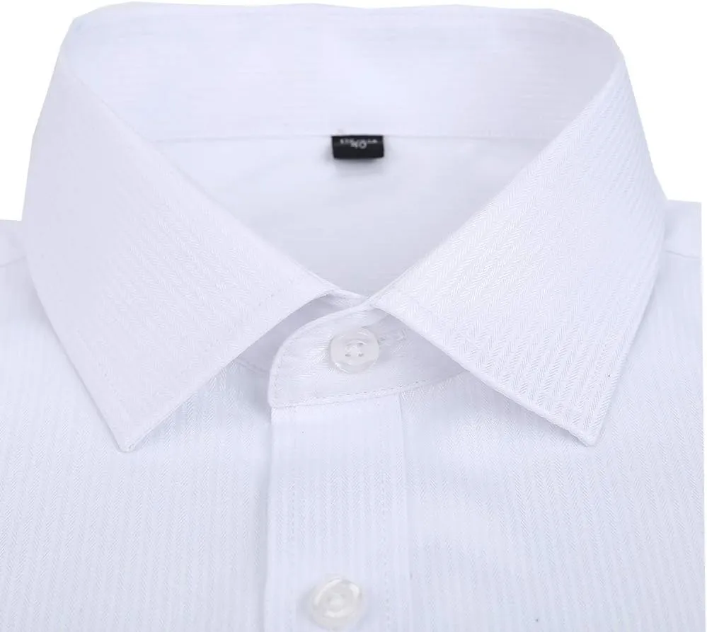Men's Classic Casual Vertical Striped Slim Fit Long Sleeve Dress Shirts