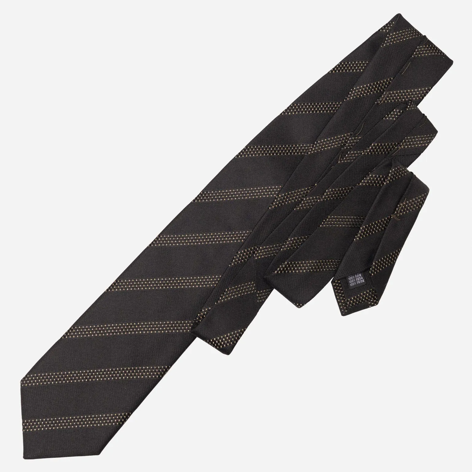 Milano - Silk Jacquard Tie - Black and Gold
