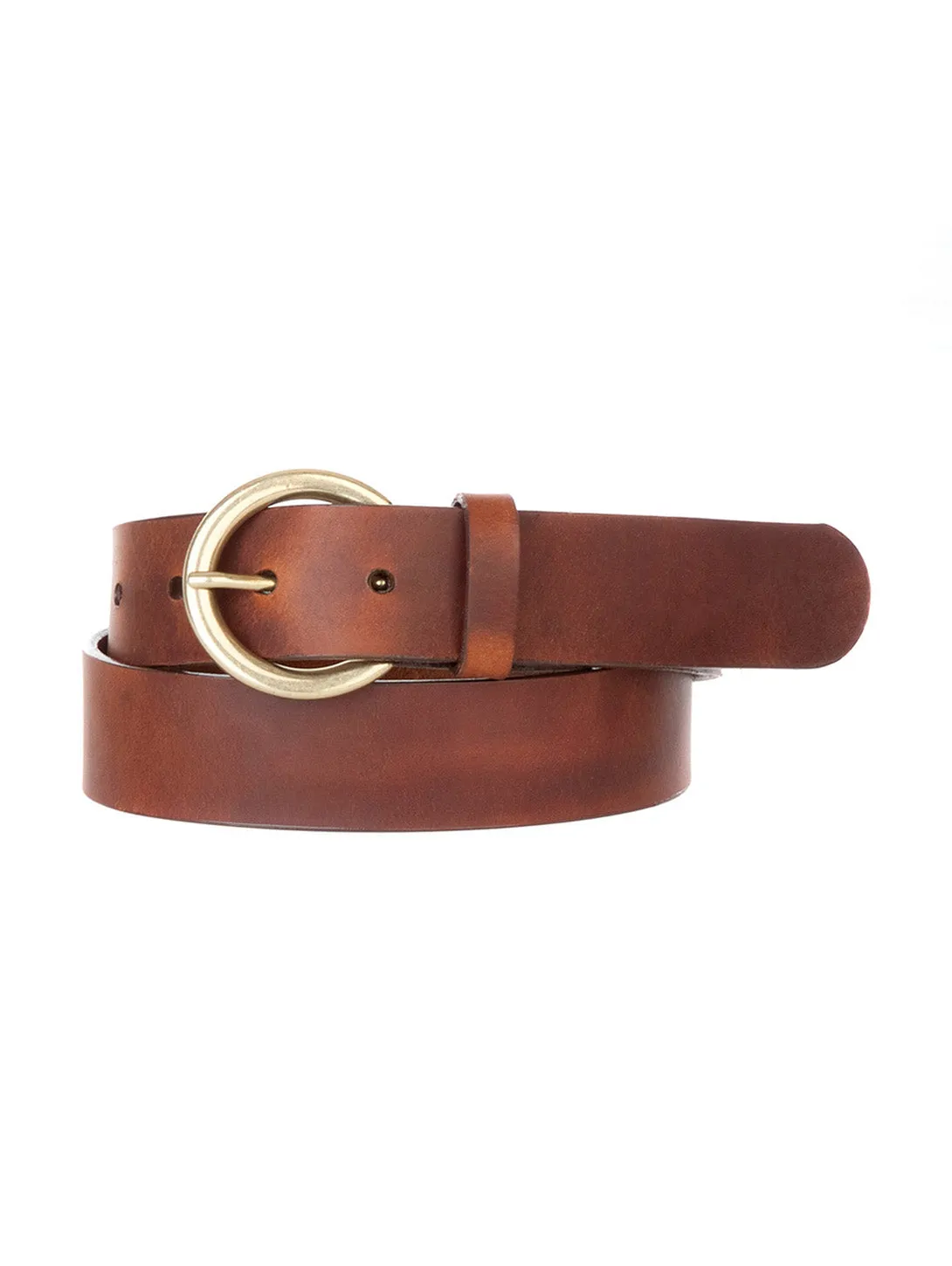 Milena Leather Belt - Black   Brandy