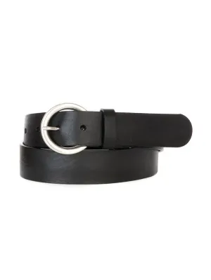 Milena Leather Belt - Black   Brandy