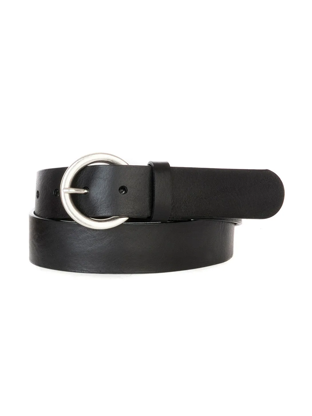 Milena Leather Belt - Black   Brandy