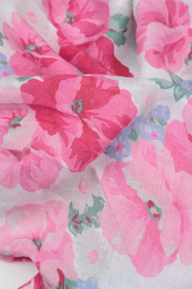 Peony Blossom Soft Gauze Linen Scarf