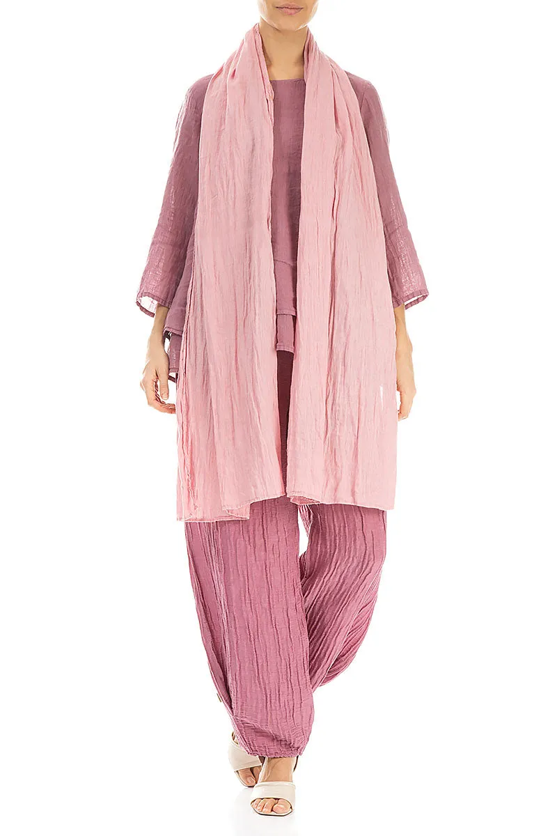 Powder Pink Soft Gauze Linen Scarf