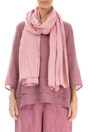 Powder Pink Soft Gauze Linen Scarf