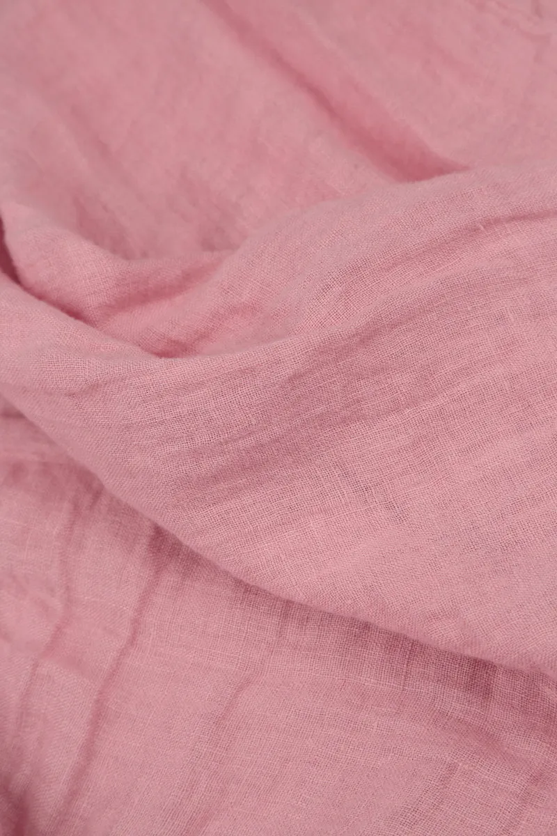 Powder Pink Soft Gauze Linen Scarf