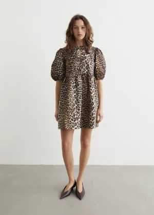 Printed Cotton Tie String Mini Dress