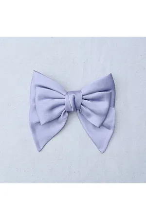Queenmee Hair Accessories Lilac Satin Hair Bow Lilac Hair Clip