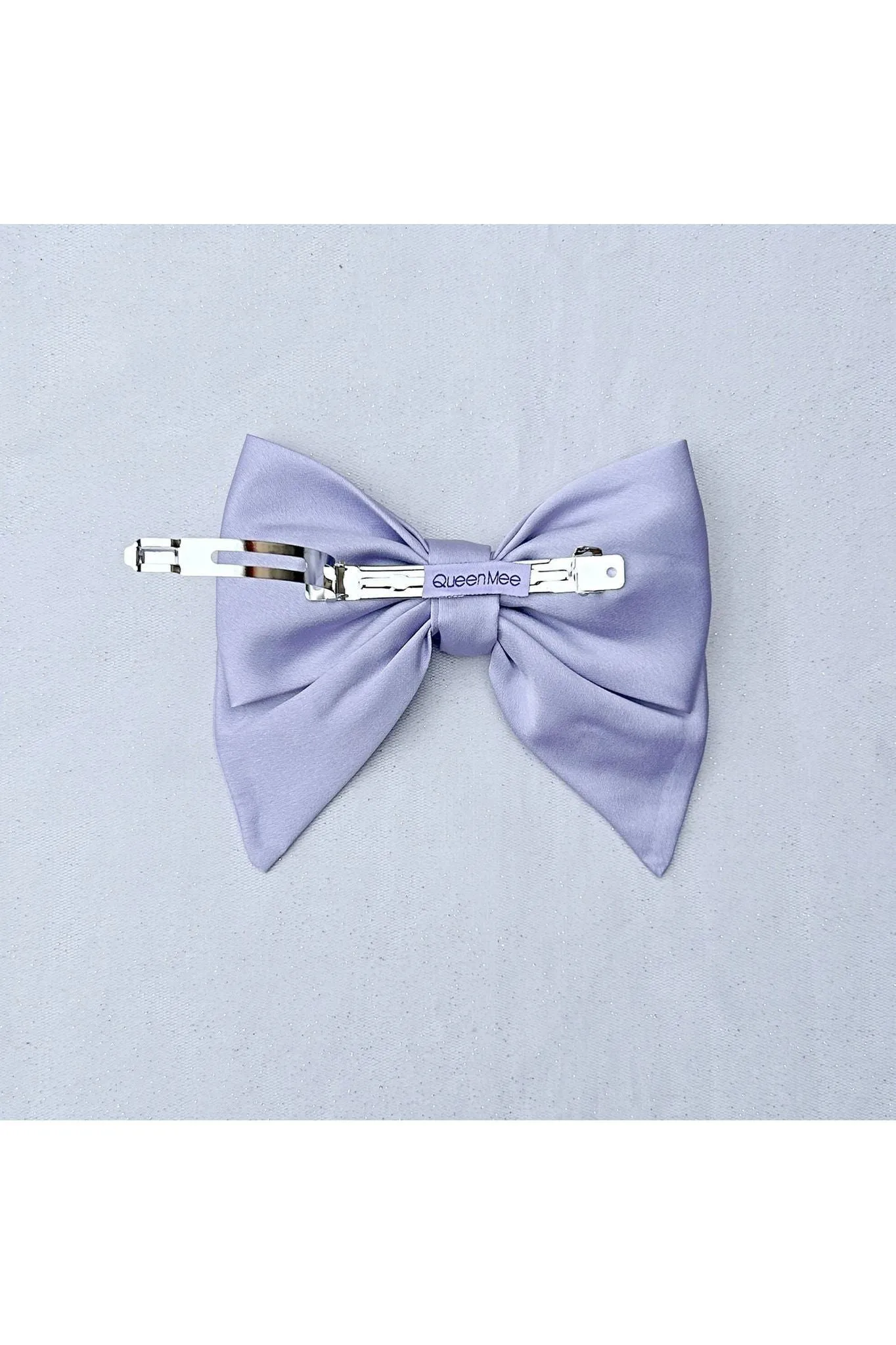 Queenmee Hair Accessories Lilac Satin Hair Bow Lilac Hair Clip