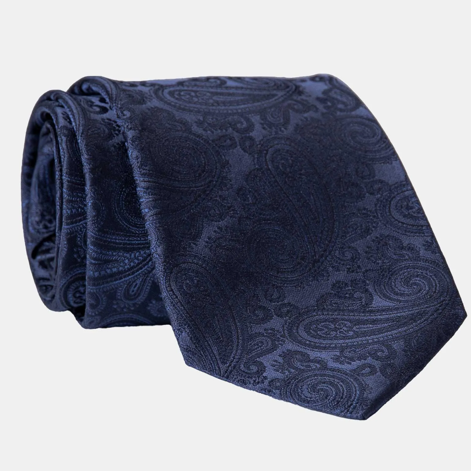 Soave - Silk Jacquard Tie - Midnight Blue