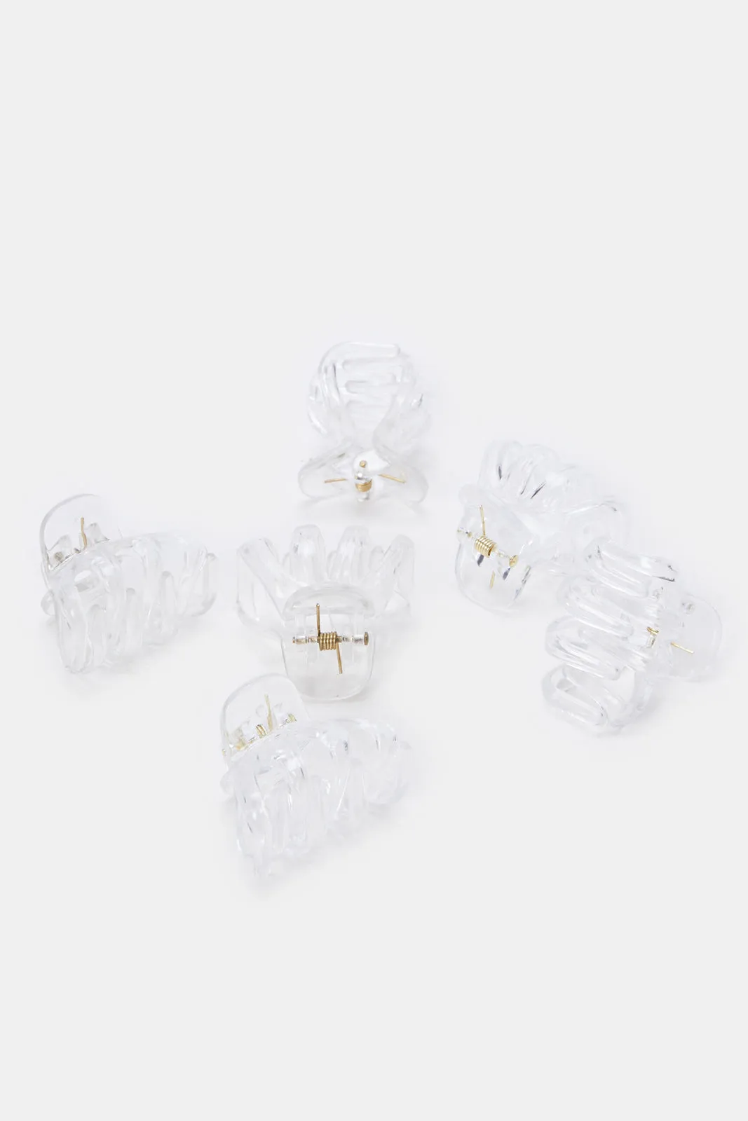 Women White Solid Hair Claw Set (6 Piece)