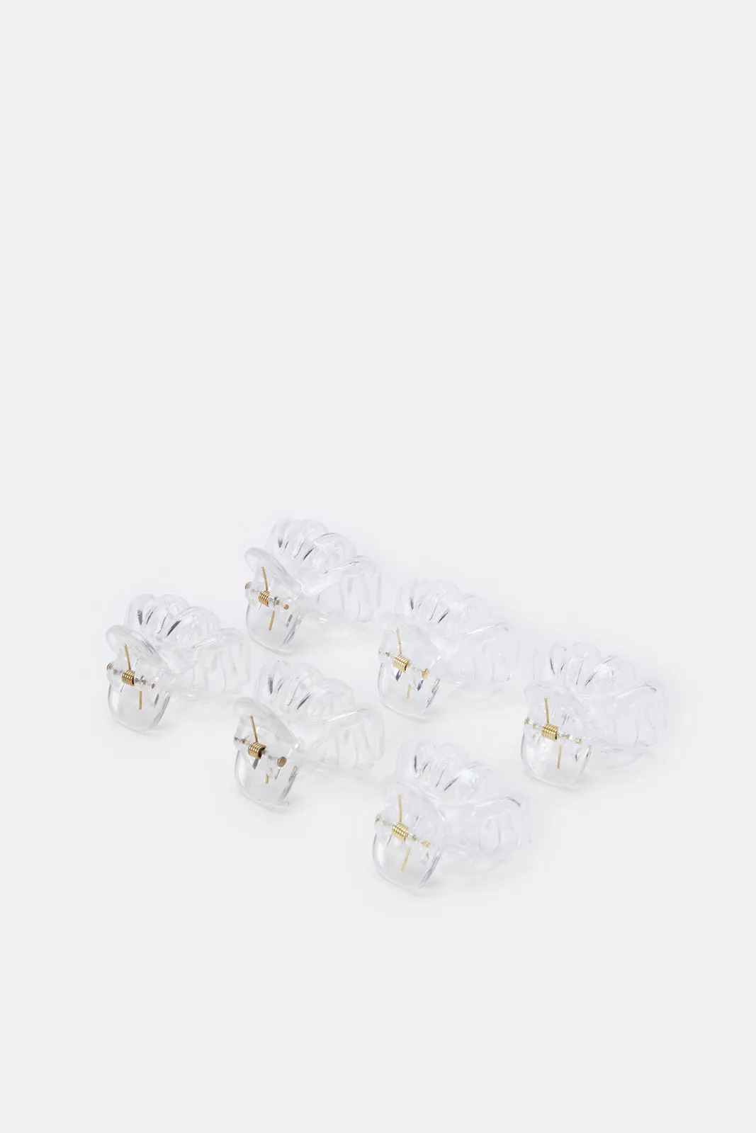 Women White Solid Hair Claw Set (6 Piece)